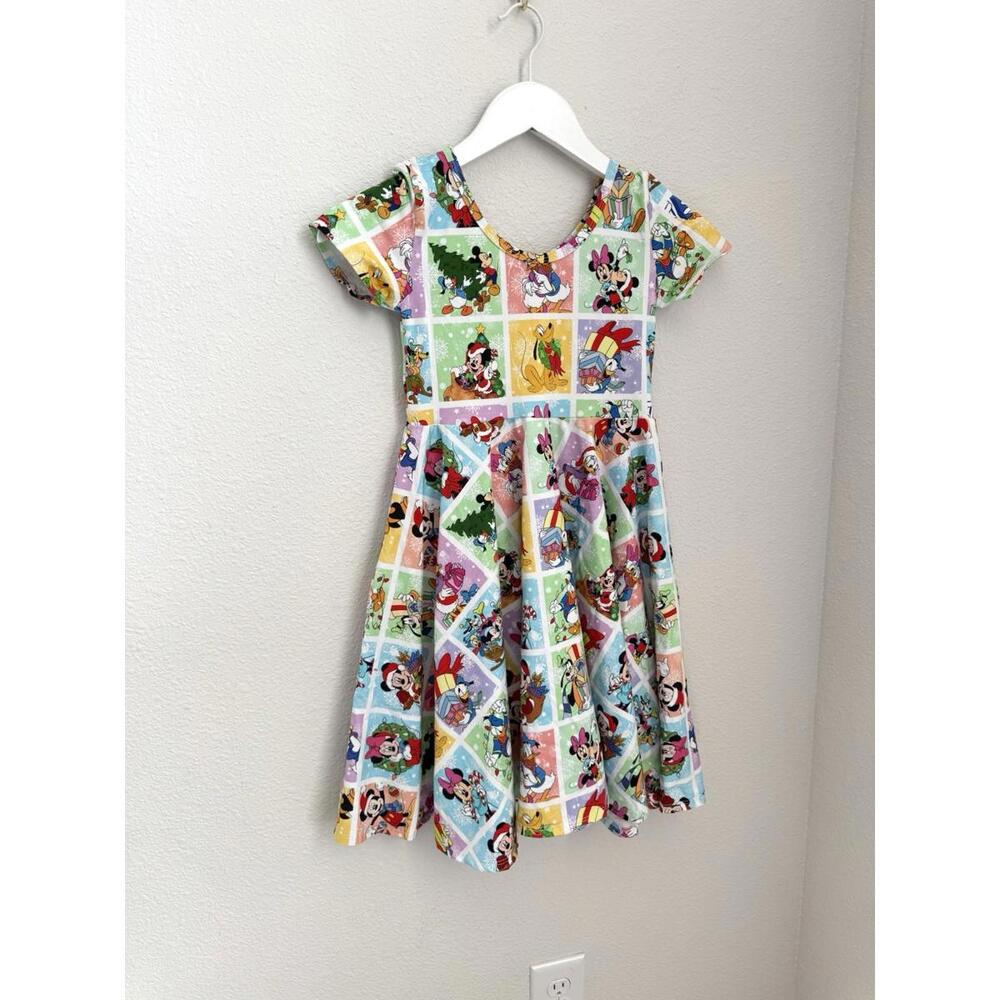 Wild Rich Kids Christmas Holiday Disney Mickey‎ Swing Twirl Dress Sz 11/12